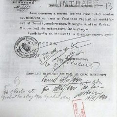 Referat asupra colonizării românului macedonean Gheorghe Dumitru Costa, 1 iunie 1934
