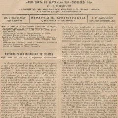 Studiul dedicat „naturalizării românilor de origine“, Dreptul, Nr. 10 din 8 martie 1925