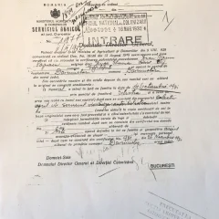 Cererea lui Zicu Naum Papacu de împroprietărire cu 10 ha de pământ, conform legislației
