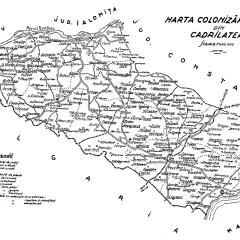 Harta Cadrilaterului, cu satele în care au fost instalați coloniști macedoromâni