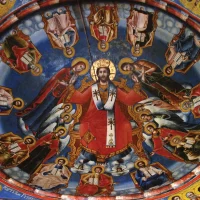 Frescă cu Iisus Hristos   în mijlocul apostolilor