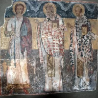 Fragment de frescă veche,  aflat în biserica Sfântul Ioan