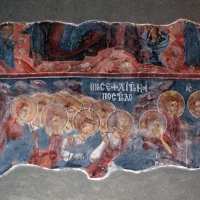 Fragment de frescă veche,  aflat în biserica Sfântul Ioan