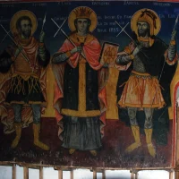 Frescă pictată în culorile tricolorului românesc